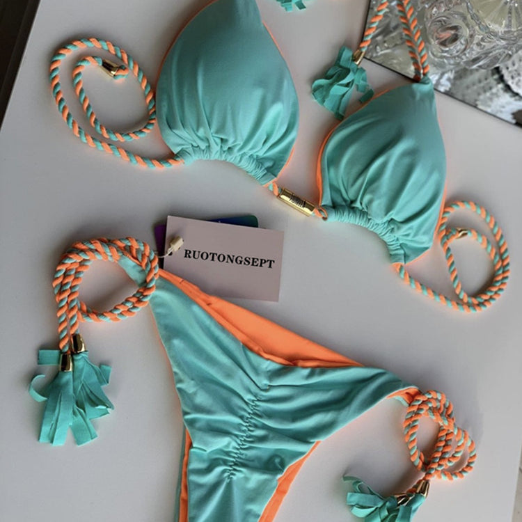 Wholesale Backless Braided Rope Polyester Swimwear